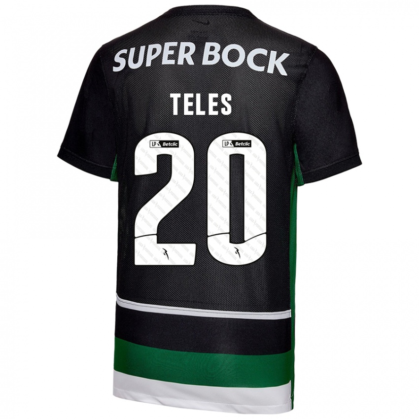 Enfant Maillot Ana Isabel Teles #20 Noir Blanc Vert Tenues Domicile 2024/25 T-Shirt Belgique