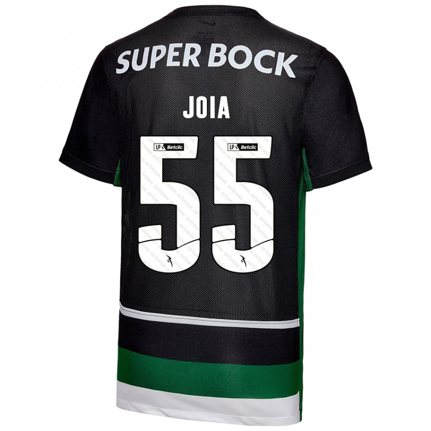 Enfant Maillot Carolina Joia #55 Noir Blanc Vert Tenues Domicile 2024/25 T-Shirt Belgique