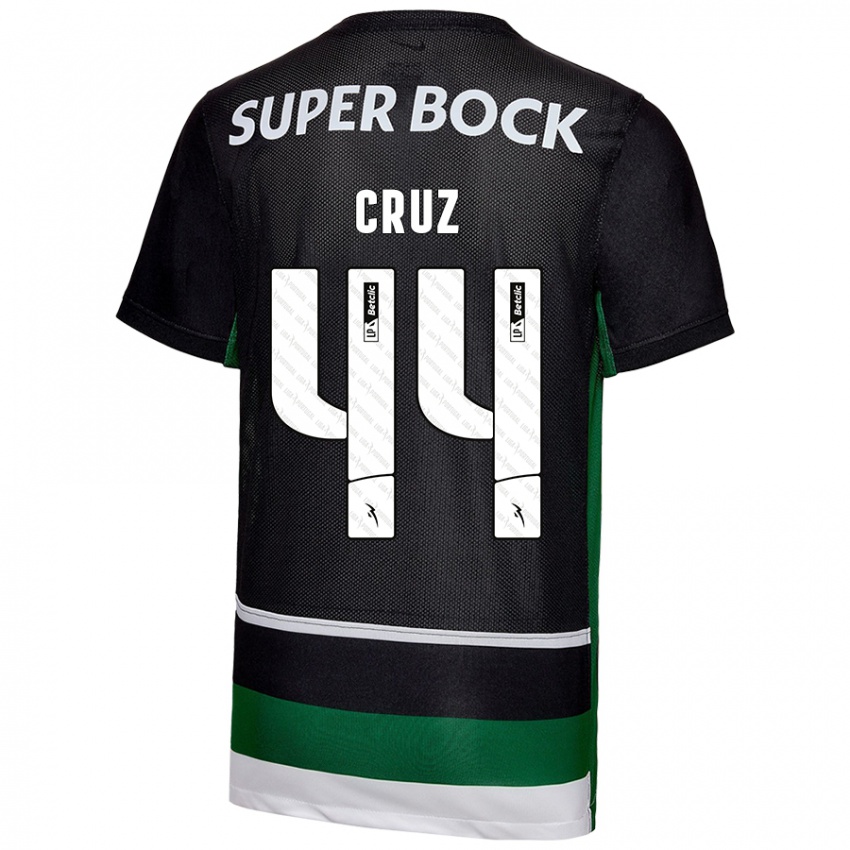 Enfant Maillot Marco Cruz #44 Noir Blanc Vert Tenues Domicile 2024/25 T-Shirt Belgique