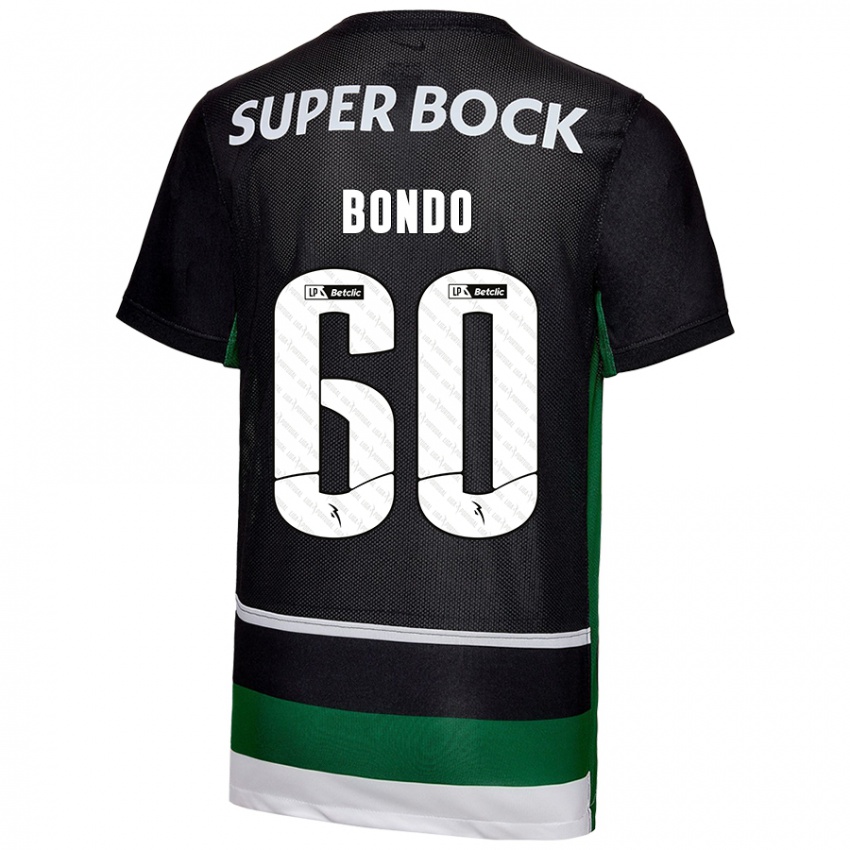 Enfant Maillot Pedro Bondo #60 Noir Blanc Vert Tenues Domicile 2024/25 T-Shirt Belgique