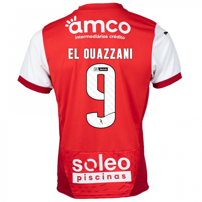 Kinderen Amine El Ouazzani #9 Rood Wit Thuisshirt Thuistenue 2024/25 T-Shirt België