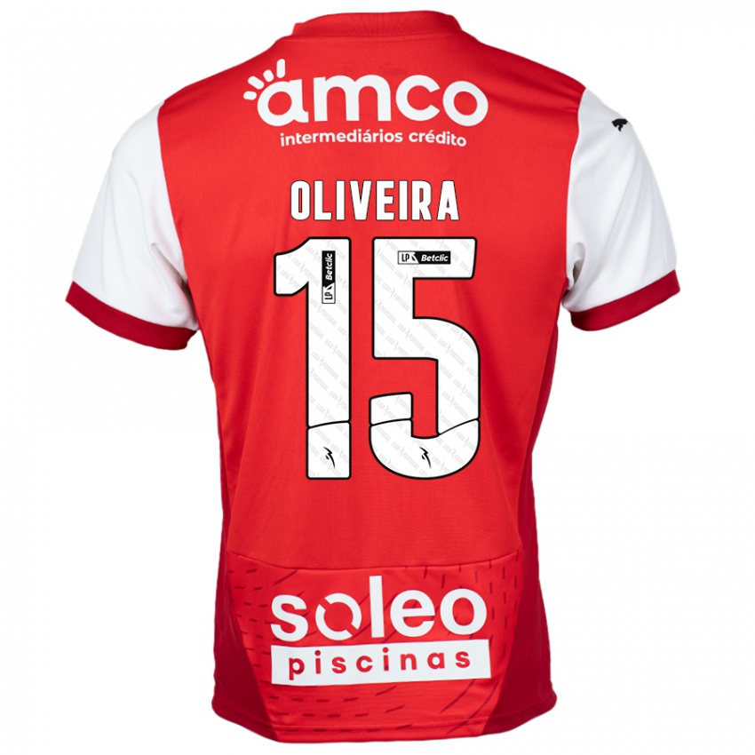 Kinderen Paulo Oliveira #15 Rood Wit Thuisshirt Thuistenue 2024/25 T-Shirt België