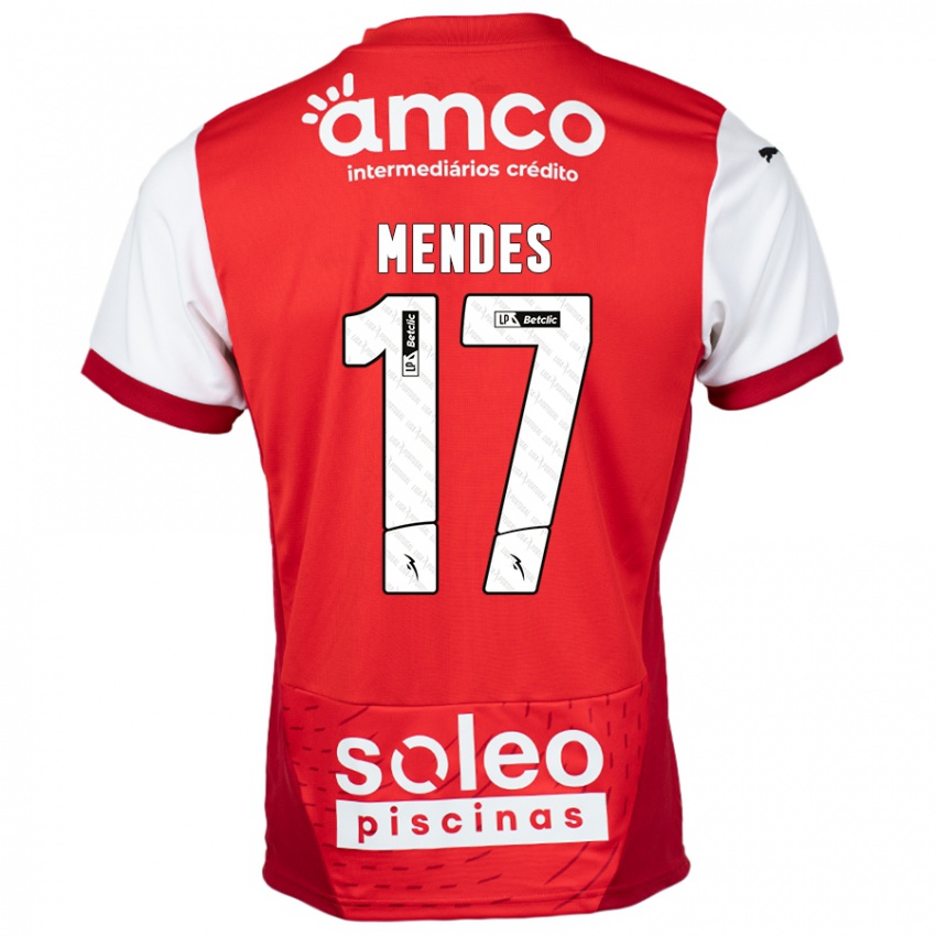 Kinderen Joe Mendes #17 Rood Wit Thuisshirt Thuistenue 2024/25 T-Shirt België