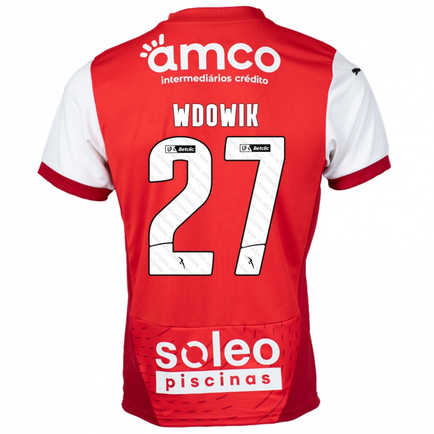 Kinderen Bartlomiej Wdowik #27 Rood Wit Thuisshirt Thuistenue 2024/25 T-Shirt België