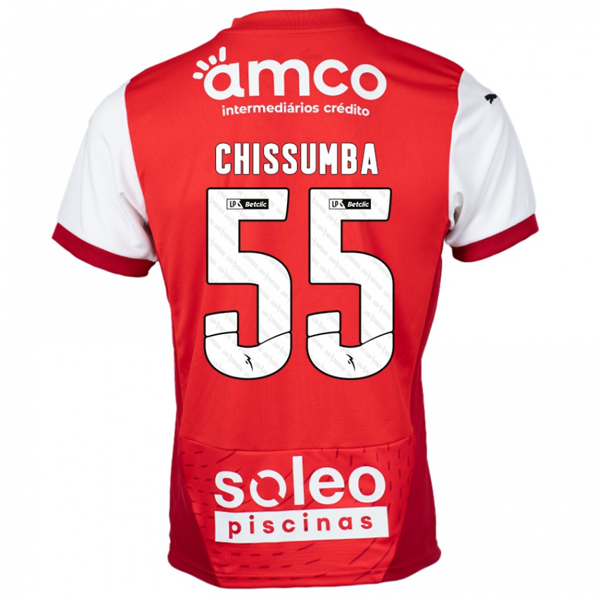 Kinderen Chissumba #55 Rood Wit Thuisshirt Thuistenue 2024/25 T-Shirt België