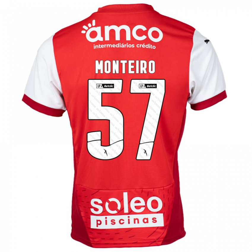 Kinderen Jordan Monteiro #57 Rood Wit Thuisshirt Thuistenue 2024/25 T-Shirt België