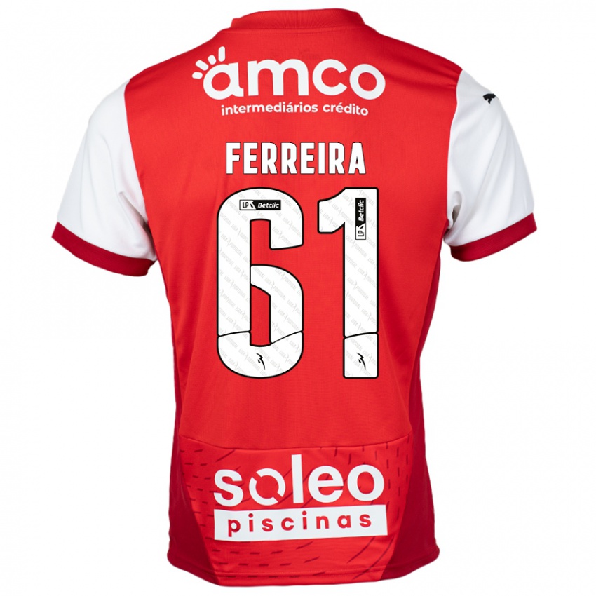 Kinderen Tiago Ferreira #61 Rood Wit Thuisshirt Thuistenue 2024/25 T-Shirt België