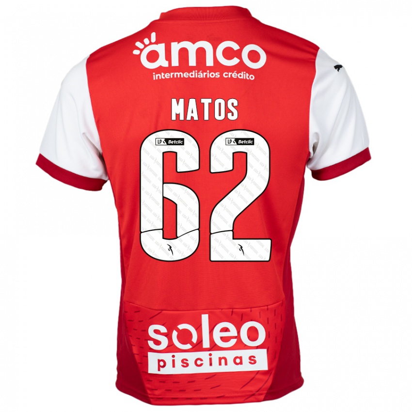 Kinderen Nuno Matos #62 Rood Wit Thuisshirt Thuistenue 2024/25 T-Shirt België