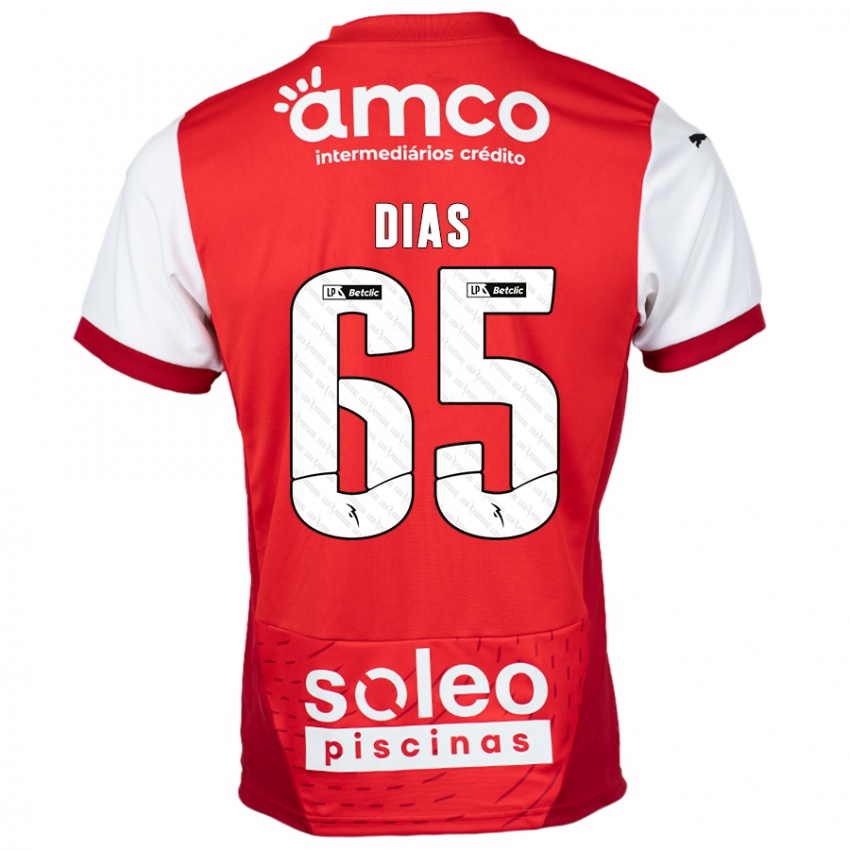 Kinderen Leandro Dias #65 Rood Wit Thuisshirt Thuistenue 2024/25 T-Shirt België