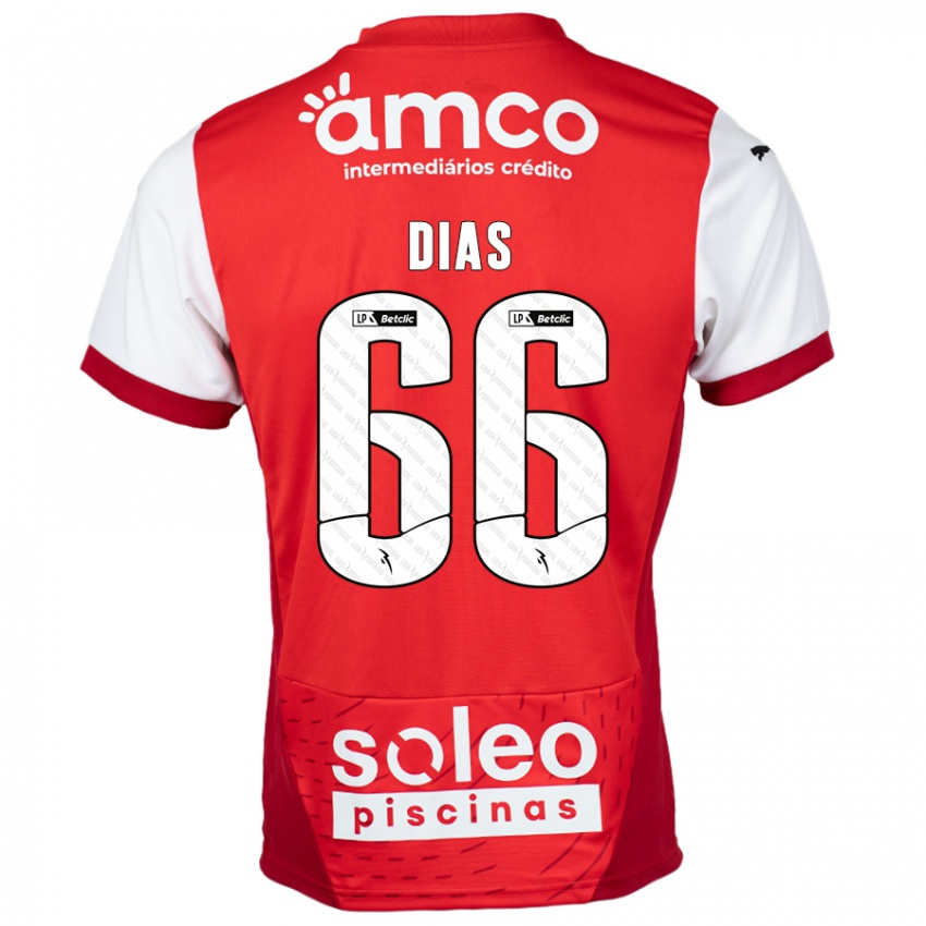 Kinderen Gonçalo Dias #66 Rood Wit Thuisshirt Thuistenue 2024/25 T-Shirt België