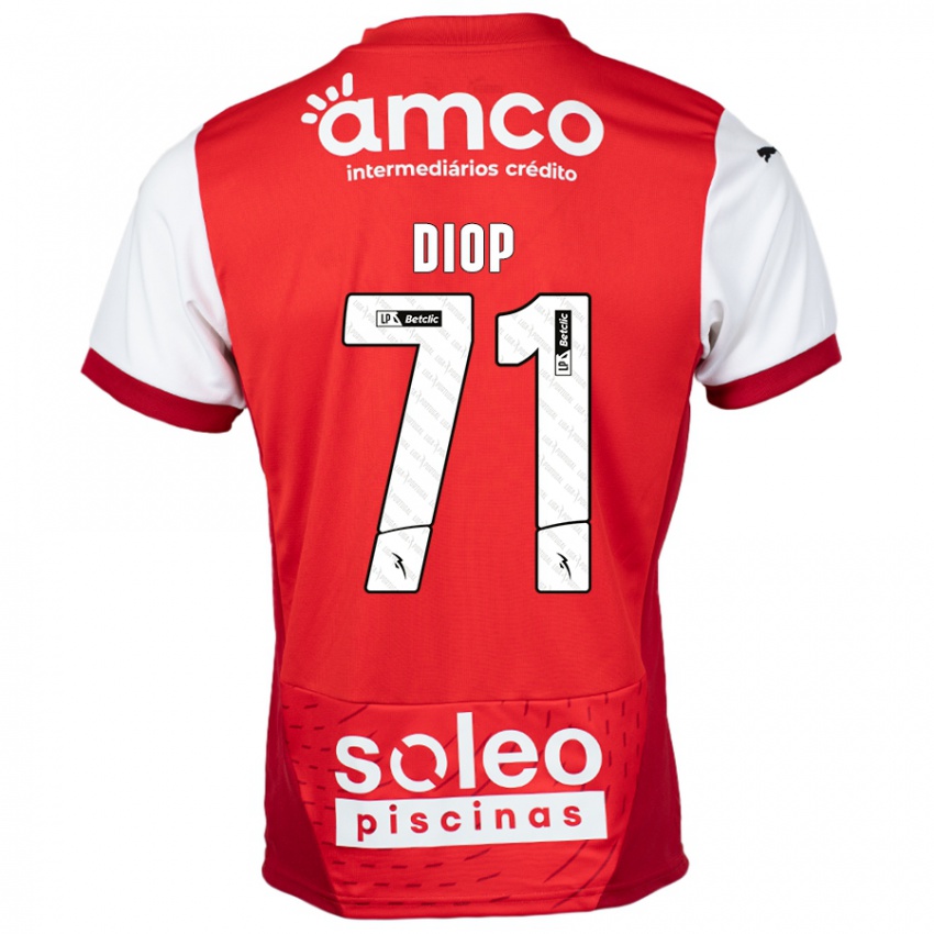 Kinderen Mamadou Diop #71 Rood Wit Thuisshirt Thuistenue 2024/25 T-Shirt België