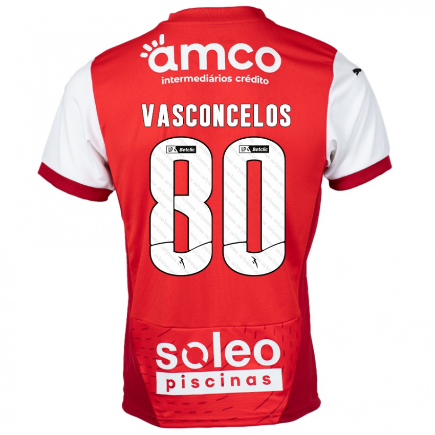 Kinderen Vasconcelos #80 Rood Wit Thuisshirt Thuistenue 2024/25 T-Shirt België