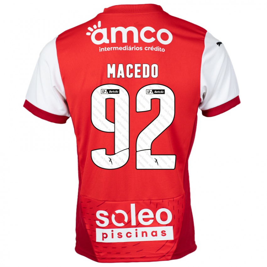 Kinderen Rodrigo Macedo #92 Rood Wit Thuisshirt Thuistenue 2024/25 T-Shirt België