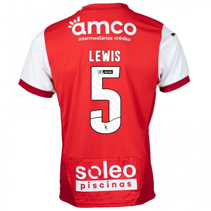 Kinderen Leah Lewis #5 Rood Wit Thuisshirt Thuistenue 2024/25 T-Shirt België