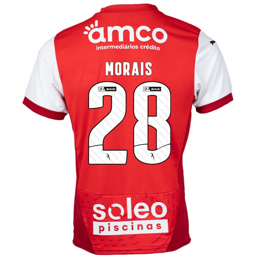 Kinderen Patrícia Morais #28 Rood Wit Thuisshirt Thuistenue 2024/25 T-Shirt België