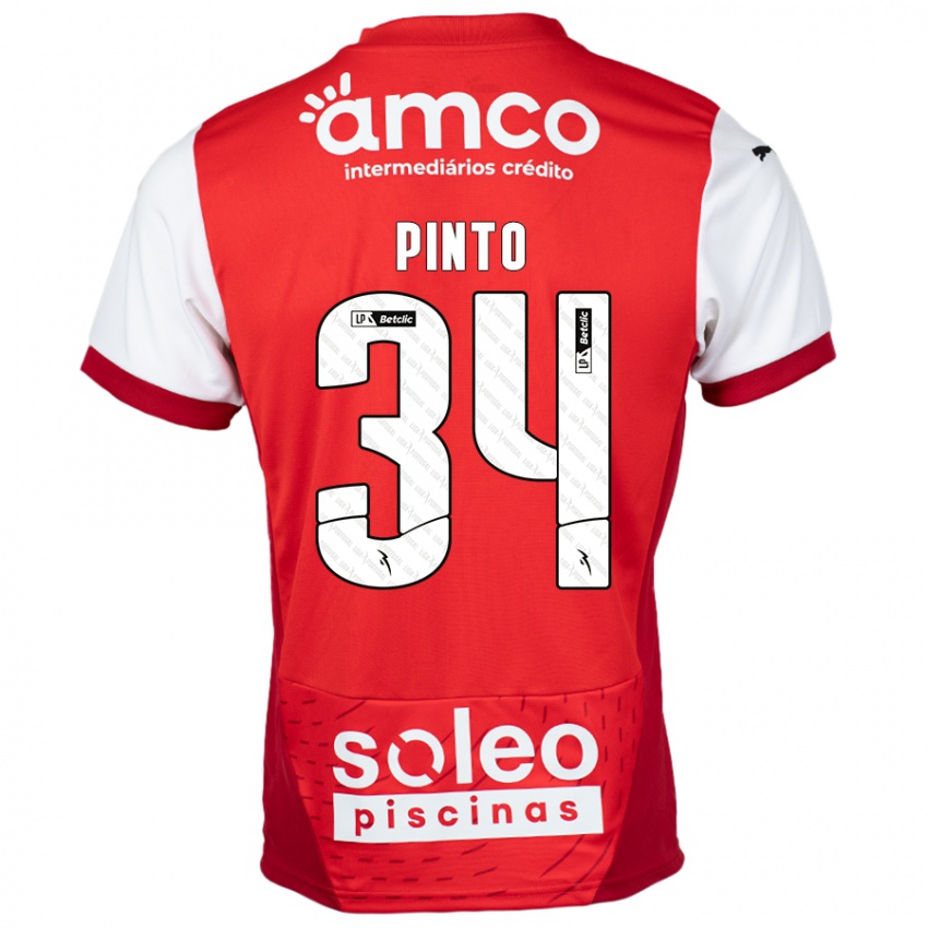 Kinderen Ana Pinto #34 Rood Wit Thuisshirt Thuistenue 2024/25 T-Shirt België