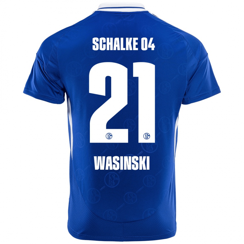 Enfant Maillot Martin Wasinski #21 Bleu Royal Tenues Domicile 2024/25 T-Shirt Belgique