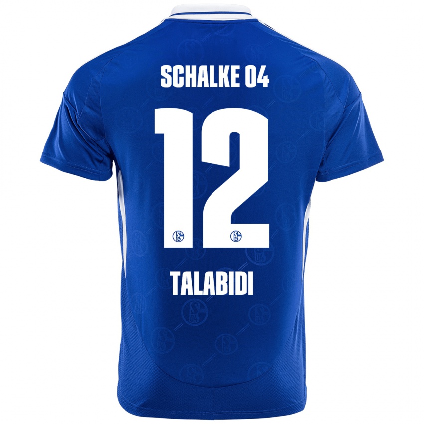 Enfant Maillot Malik Talabidi #12 Bleu Royal Tenues Domicile 2024/25 T-Shirt Belgique