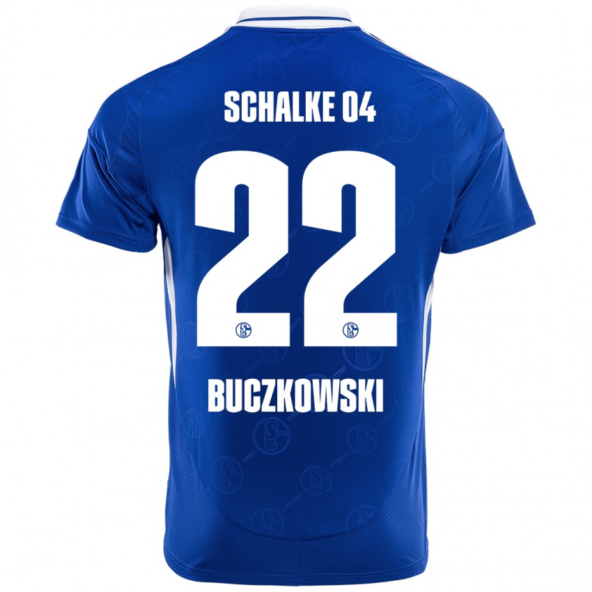 Enfant Maillot Philip Buczkowski #22 Bleu Royal Tenues Domicile 2024/25 T-Shirt Belgique