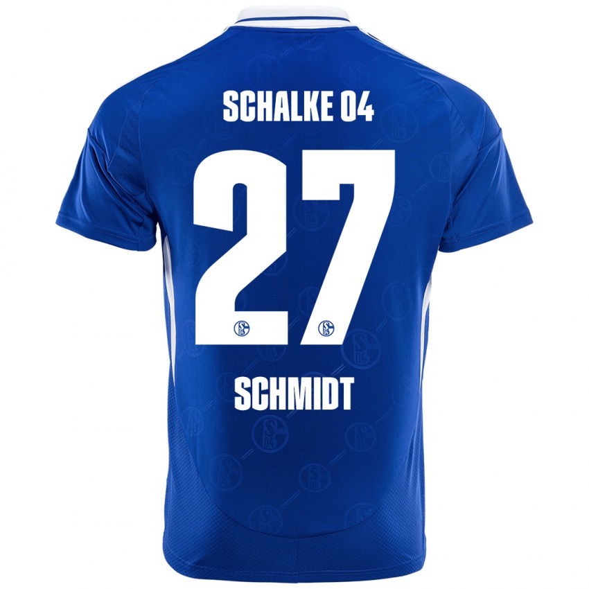 Enfant Maillot Tim Schmidt #27 Bleu Royal Tenues Domicile 2024/25 T-Shirt Belgique