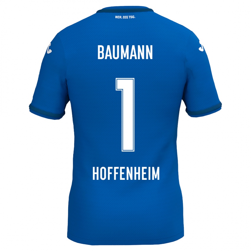 Kinder Oliver Baumann #1 Königsblau Heimtrikot Trikot 2024/25 T-Shirt Belgien