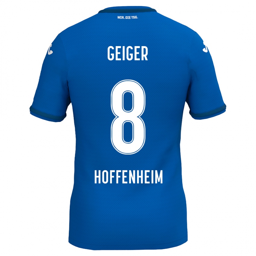 Kinder Dennis Geiger #8 Königsblau Heimtrikot Trikot 2024/25 T-Shirt Belgien