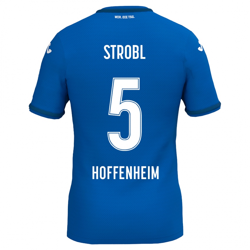 Kinder Lars Strobl #5 Königsblau Heimtrikot Trikot 2024/25 T-Shirt Belgien