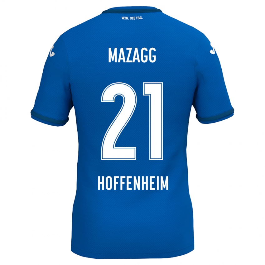 Kinder Lukas Mazagg #21 Königsblau Heimtrikot Trikot 2024/25 T-Shirt Belgien