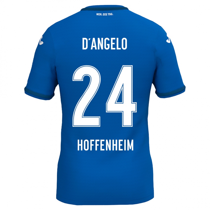 Kinder Chiara D'angelo #24 Königsblau Heimtrikot Trikot 2024/25 T-Shirt Belgien