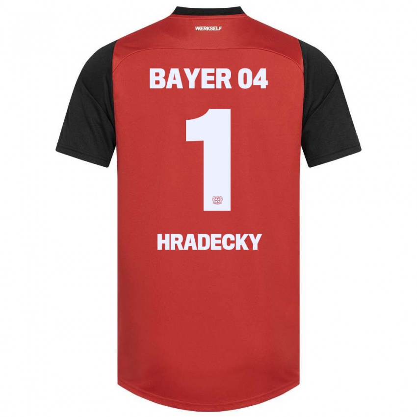 Kinder Lukas Hradecky #1 Rot Schwarz Heimtrikot Trikot 2024/25 T-Shirt Belgien