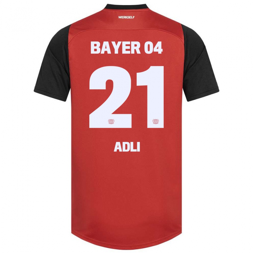 Kinder Amine Adli #21 Rot Schwarz Heimtrikot Trikot 2024/25 T-Shirt Belgien