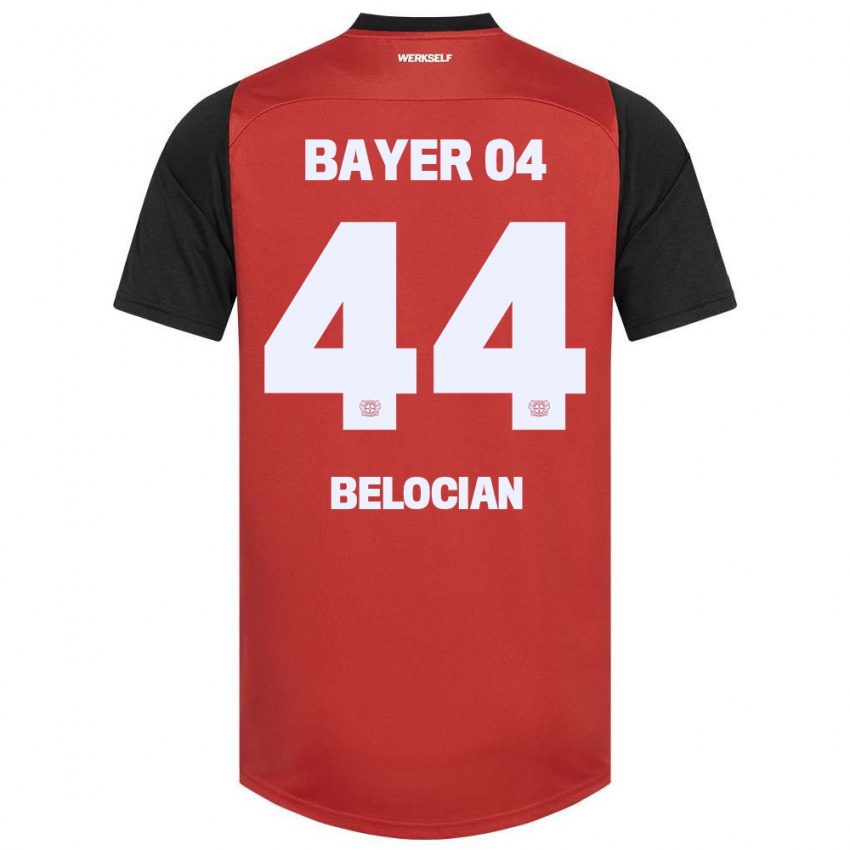 Kinder Jeanuël Belocian #44 Rot Schwarz Heimtrikot Trikot 2024/25 T-Shirt Belgien