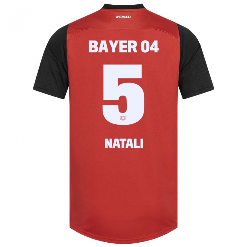 Kinder Andrea Natali #5 Rot Schwarz Heimtrikot Trikot 2024/25 T-Shirt Belgien