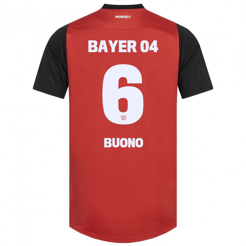 Kinder Francesco Buono #6 Rot Schwarz Heimtrikot Trikot 2024/25 T-Shirt Belgien