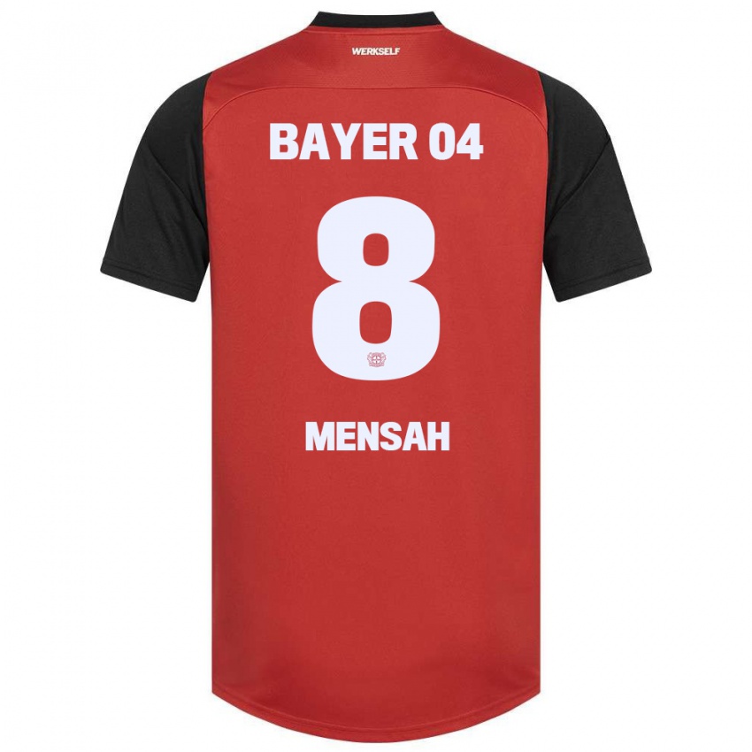 Kinder Naba Mensah #8 Rot Schwarz Heimtrikot Trikot 2024/25 T-Shirt Belgien