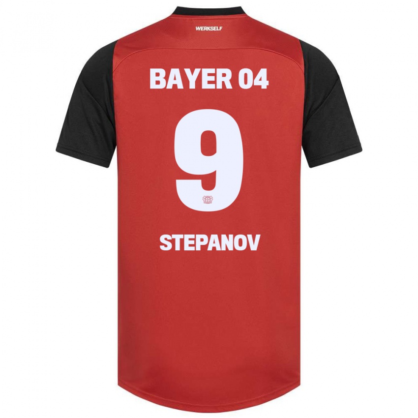 Kinder Artem Stepanov #9 Rot Schwarz Heimtrikot Trikot 2024/25 T-Shirt Belgien