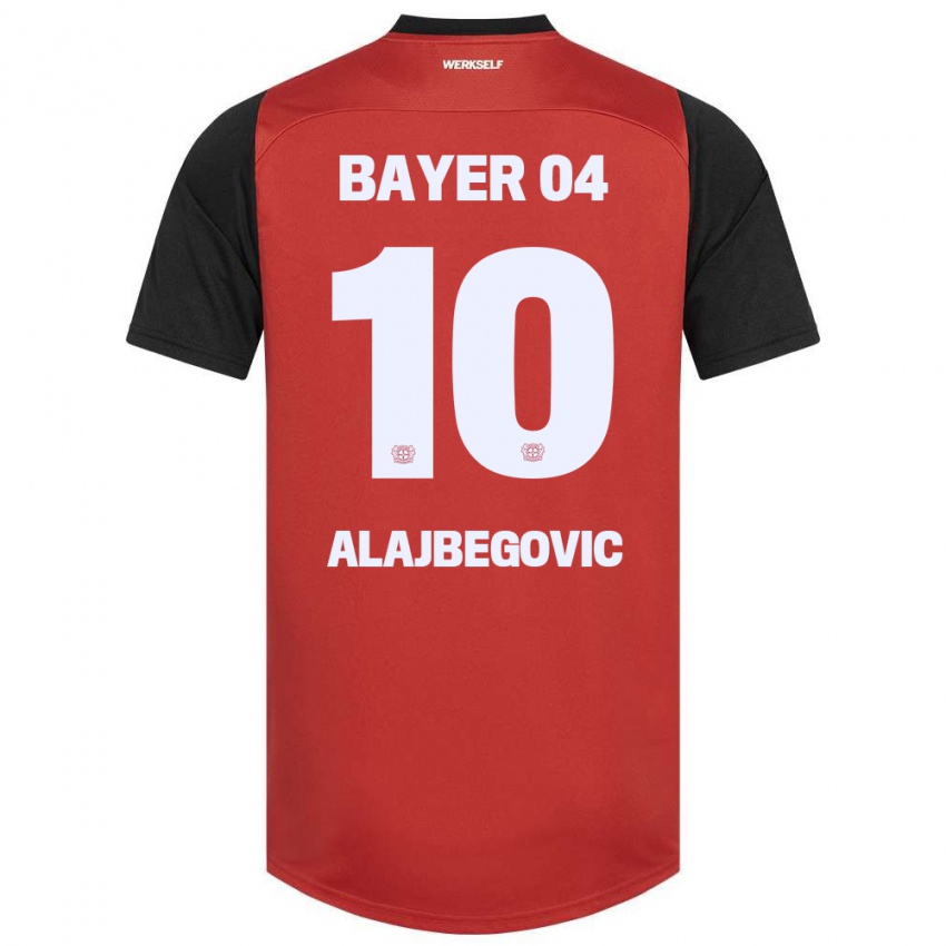 Kinder Kerim Alajbegovic #10 Rot Schwarz Heimtrikot Trikot 2024/25 T-Shirt Belgien