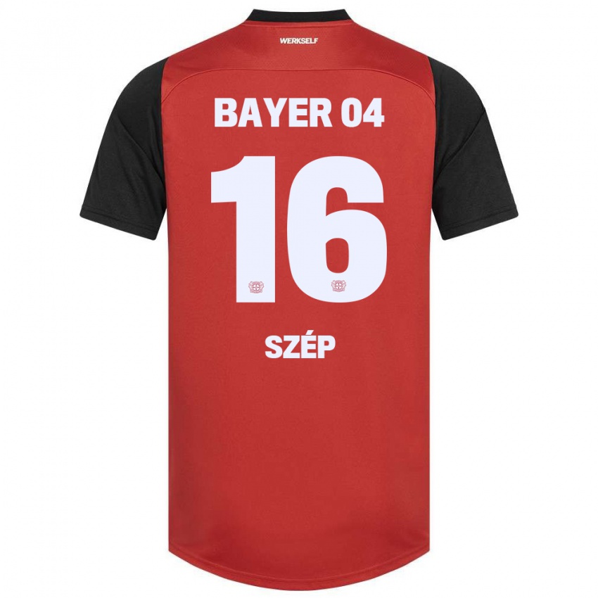 Kinder Márton Szép #16 Rot Schwarz Heimtrikot Trikot 2024/25 T-Shirt Belgien