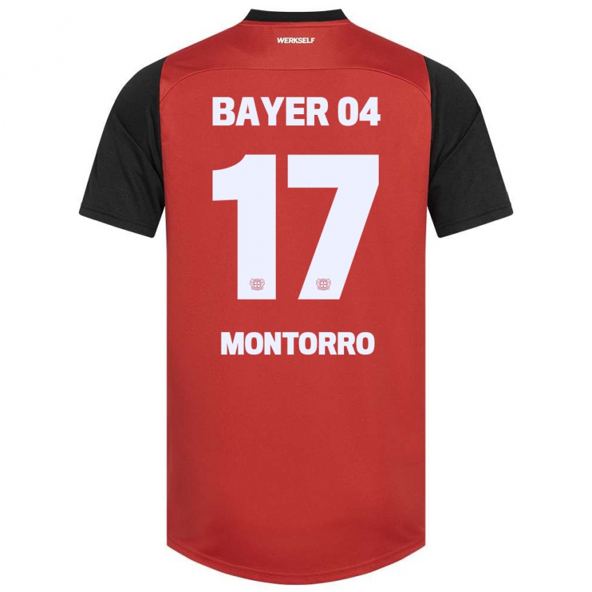 Kinder Josuè Montorro #17 Rot Schwarz Heimtrikot Trikot 2024/25 T-Shirt Belgien