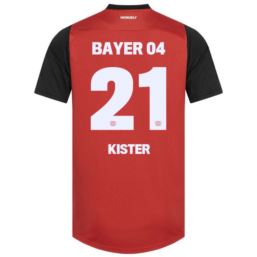 Kinder Akim Kister #21 Rot Schwarz Heimtrikot Trikot 2024/25 T-Shirt Belgien