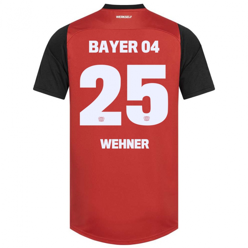 Kinder Luca Wehner #25 Rot Schwarz Heimtrikot Trikot 2024/25 T-Shirt Belgien