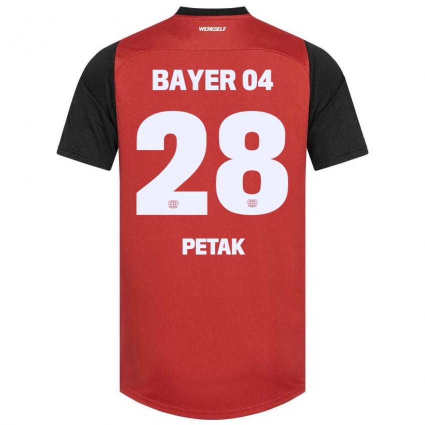 Kinder Raoul Petak #28 Rot Schwarz Heimtrikot Trikot 2024/25 T-Shirt Belgien