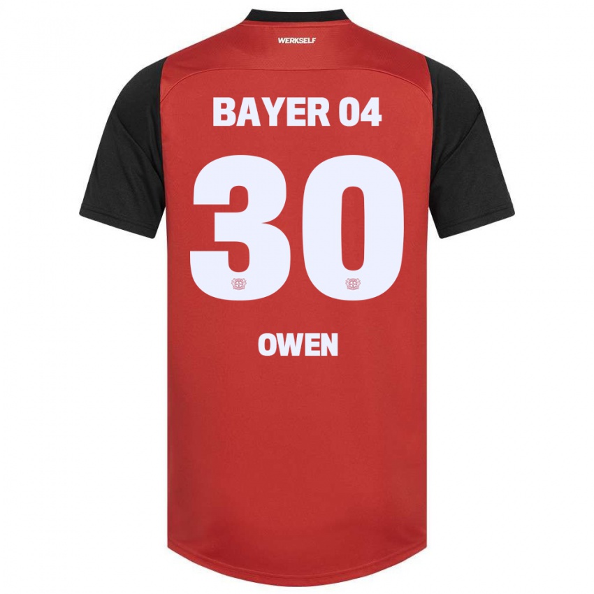 Kinderen Emmanuel Owen #30 Rood Zwart Thuisshirt Thuistenue 2024/25 T-Shirt België