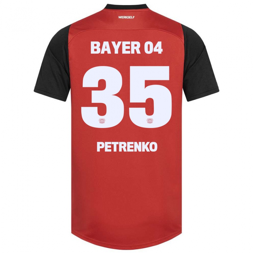 Kinder Oleksandr Petrenko #35 Rot Schwarz Heimtrikot Trikot 2024/25 T-Shirt Belgien