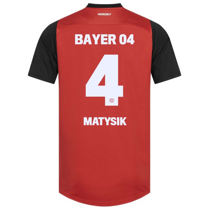 Kinder Sylwia Matysik #4 Rot Schwarz Heimtrikot Trikot 2024/25 T-Shirt Belgien