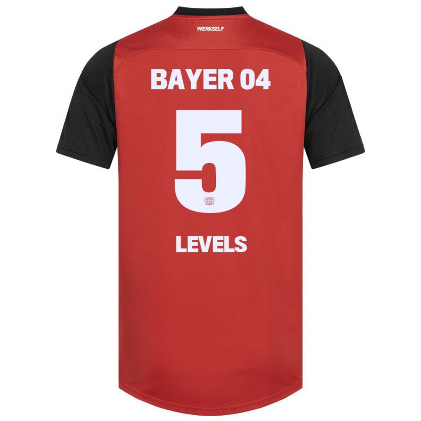 Kinderen Janou Levels #5 Rood Zwart Thuisshirt Thuistenue 2024/25 T-Shirt België