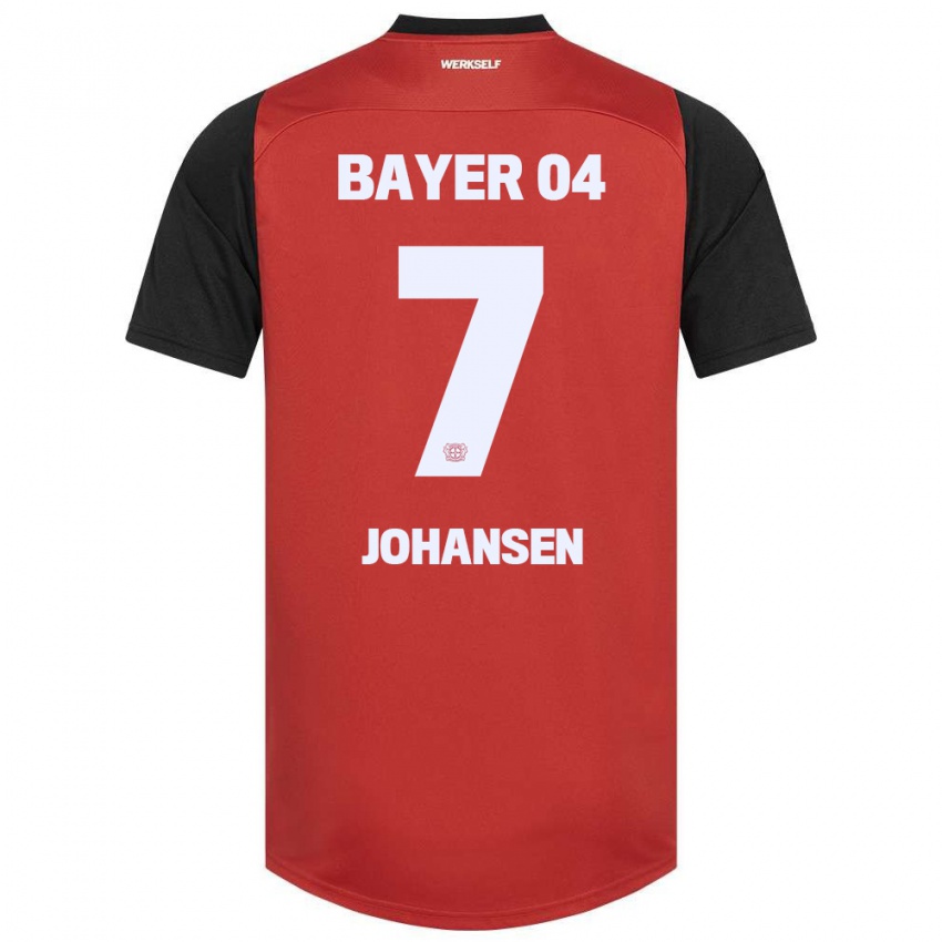 Kinder Cecilie Johansen #7 Rot Schwarz Heimtrikot Trikot 2024/25 T-Shirt Belgien