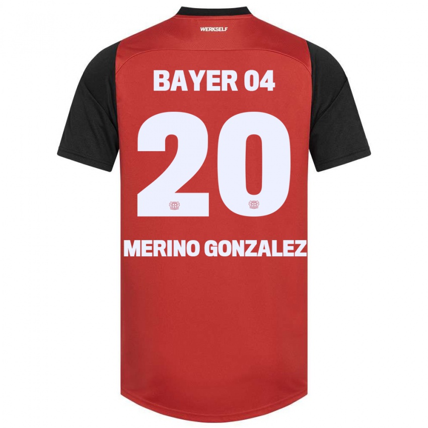 Kinder Estrella Merino Gonzalez #20 Rot Schwarz Heimtrikot Trikot 2024/25 T-Shirt Belgien