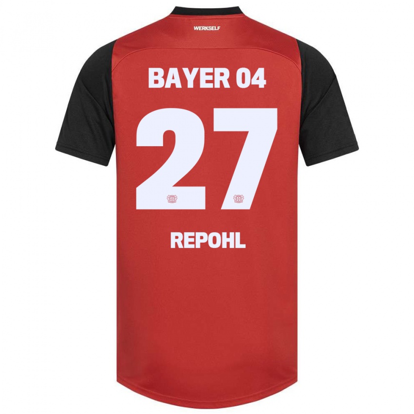 Kinder Friederike Repohl #27 Rot Schwarz Heimtrikot Trikot 2024/25 T-Shirt Belgien