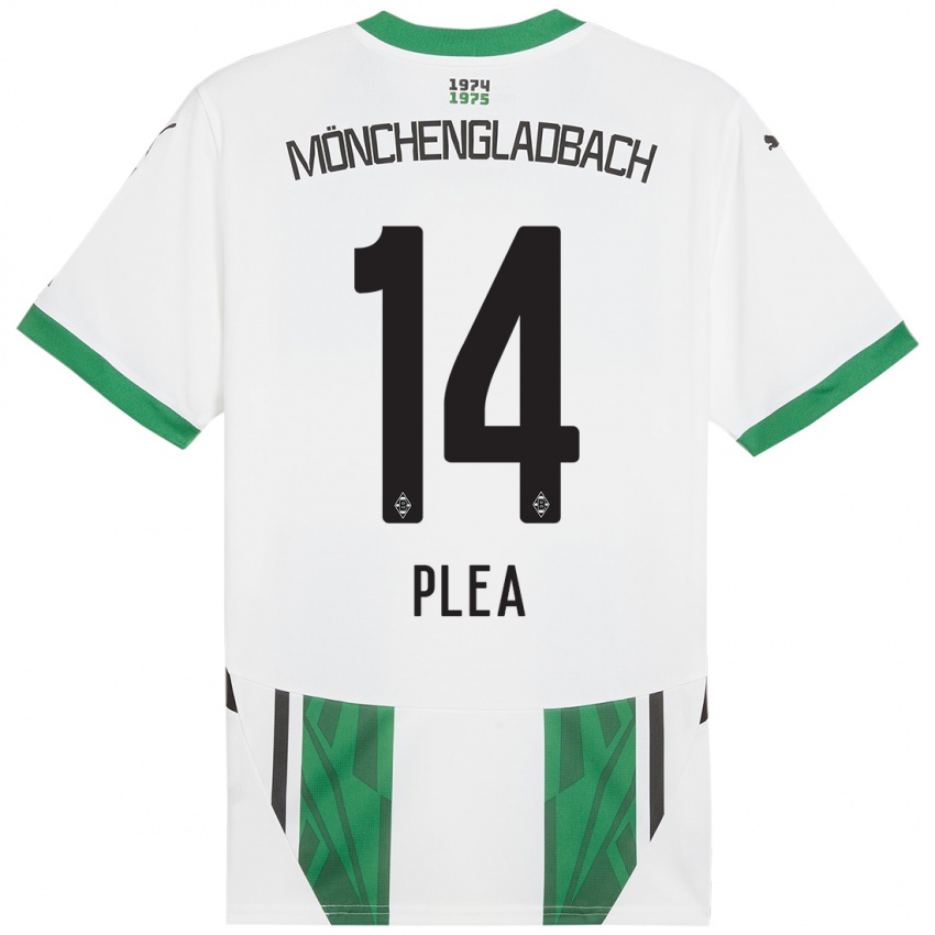 Kinder Alassane Plea #14 Weiß Grün Heimtrikot Trikot 2024/25 T-Shirt Belgien